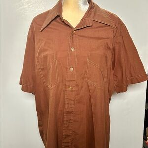 JCPenney Men's Casual Brown Button Down Shirt